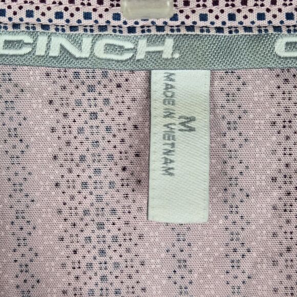 Cinch Pearl Snap Shirt Womens M Purple Geometric Long Sleeve Cowgirl Western - Picture 3 of 5